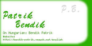 patrik bendik business card